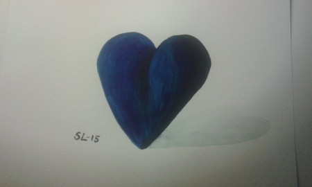 Blått hjärta (30,5x22,9cm) 200:-